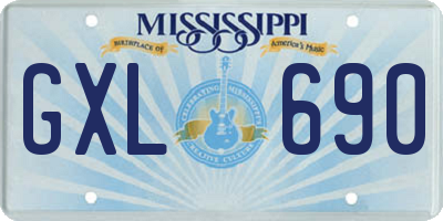 MS license plate GXL690