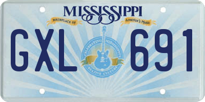 MS license plate GXL691