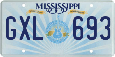 MS license plate GXL693