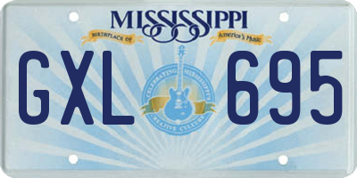 MS license plate GXL695