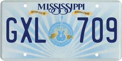 MS license plate GXL709