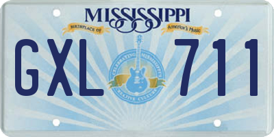 MS license plate GXL711