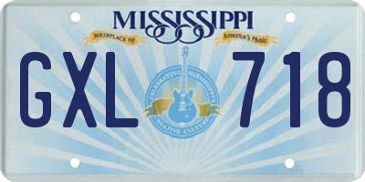 MS license plate GXL718