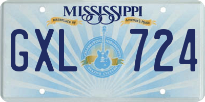 MS license plate GXL724