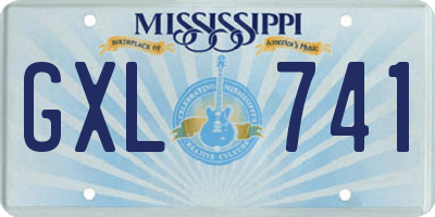 MS license plate GXL741