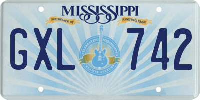 MS license plate GXL742