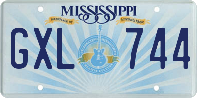 MS license plate GXL744