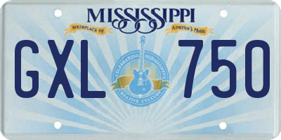 MS license plate GXL750