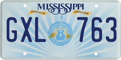 MS license plate GXL763