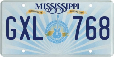 MS license plate GXL768