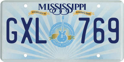 MS license plate GXL769