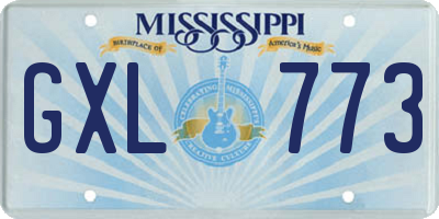 MS license plate GXL773