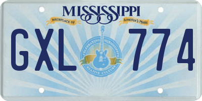 MS license plate GXL774