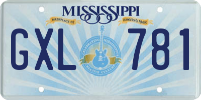 MS license plate GXL781