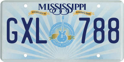 MS license plate GXL788