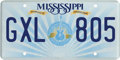 MS license plate GXL805