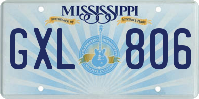 MS license plate GXL806