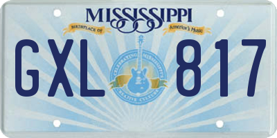 MS license plate GXL817