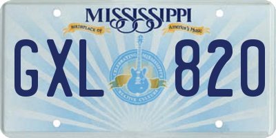 MS license plate GXL820