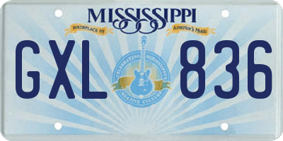 MS license plate GXL836
