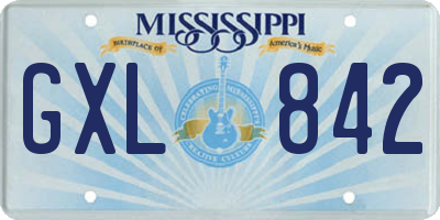 MS license plate GXL842