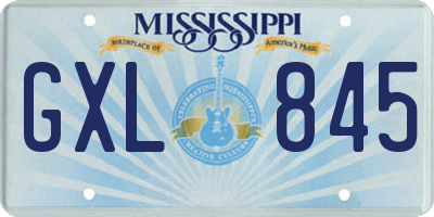 MS license plate GXL845