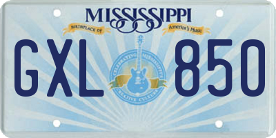 MS license plate GXL850