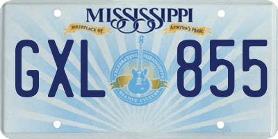 MS license plate GXL855