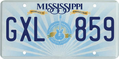 MS license plate GXL859