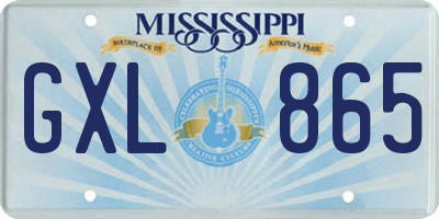 MS license plate GXL865