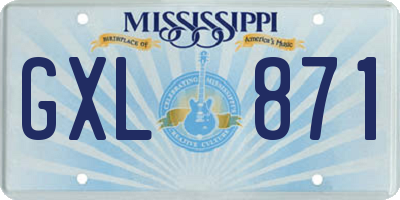 MS license plate GXL871
