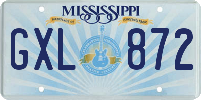 MS license plate GXL872
