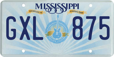 MS license plate GXL875