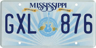 MS license plate GXL876