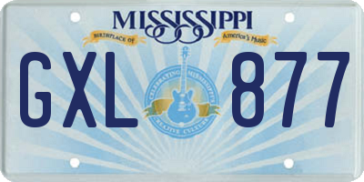 MS license plate GXL877