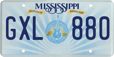 MS license plate GXL880