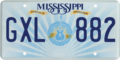 MS license plate GXL882