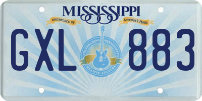 MS license plate GXL883