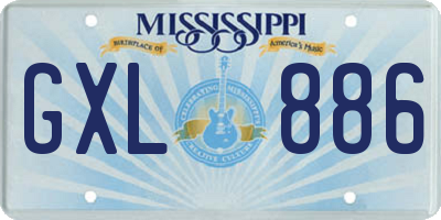 MS license plate GXL886