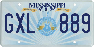 MS license plate GXL889