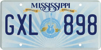 MS license plate GXL898