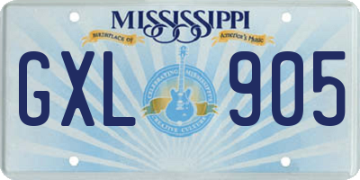 MS license plate GXL905
