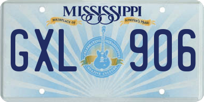 MS license plate GXL906