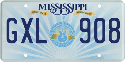MS license plate GXL908