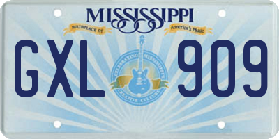MS license plate GXL909