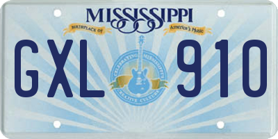 MS license plate GXL910