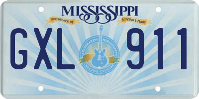 MS license plate GXL911