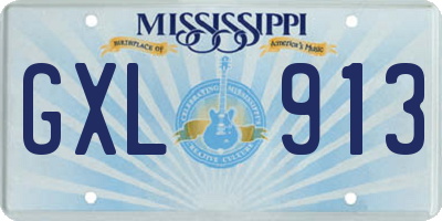 MS license plate GXL913