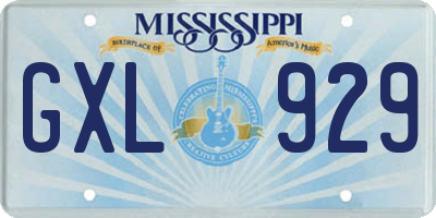MS license plate GXL929