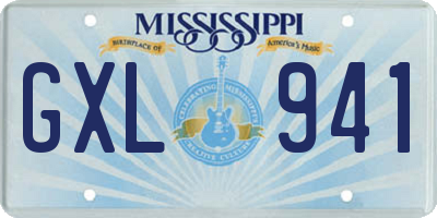 MS license plate GXL941